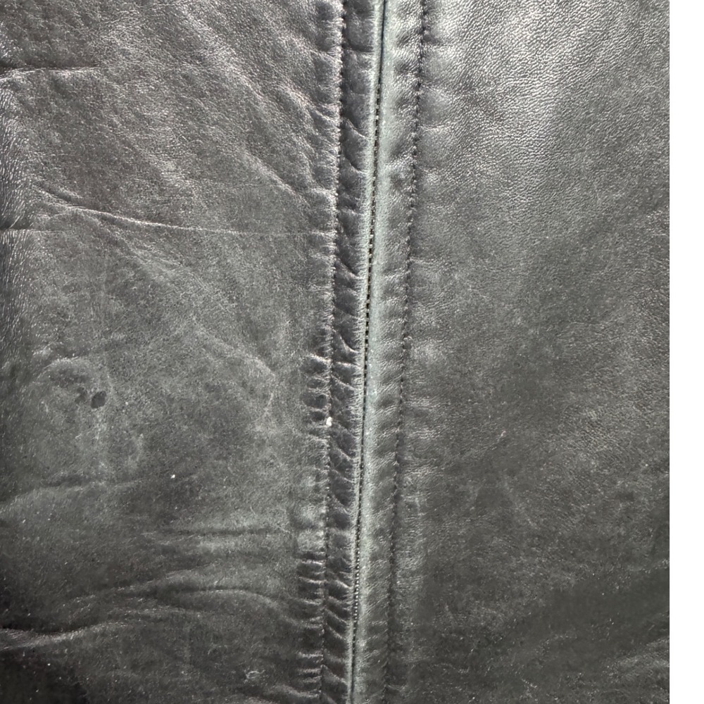 W New York by Winlit Black Genuine Leather Zip Front Jacket Womens Medium - Picture 7 of 9